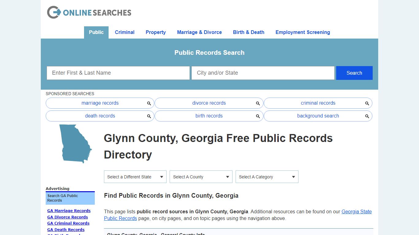 Glynn County, Georgia Public Records Directory - OnlineSearches.com