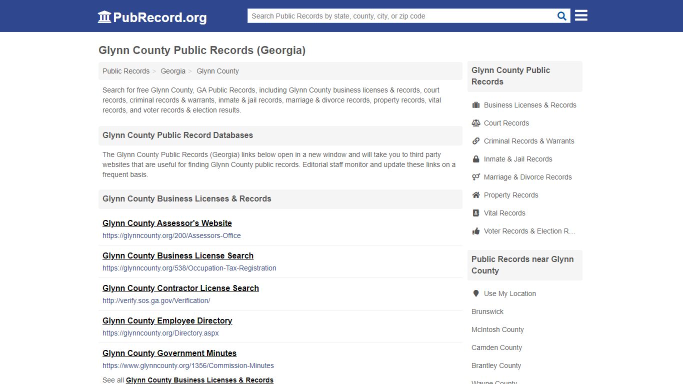 Free Glynn County Public Records (Georgia Public Records) - PubRecord.org